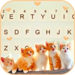 cute kittens keyboard backgrou android application logo